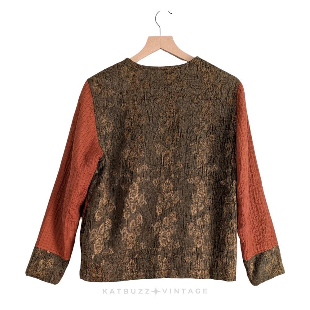 Coldwater Patchwork Blazer Jacket S Orange Artsy … - image 3